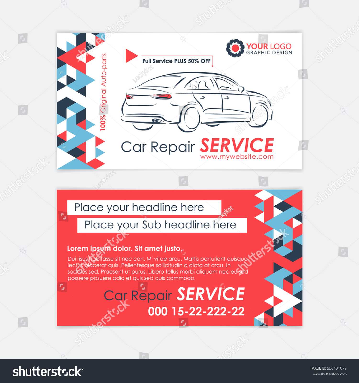 Стоковая Векторная Графика «Automotive Service Business Card Pertaining To Automotive Business Card Templates