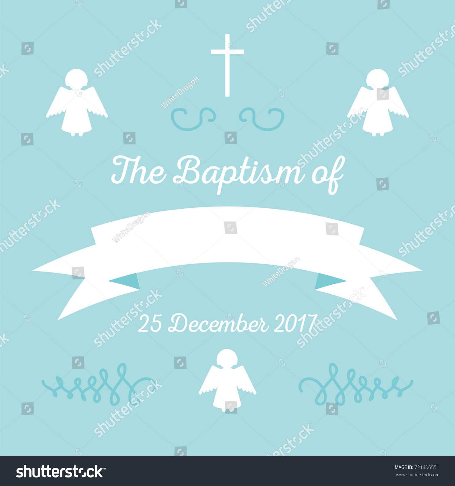 Стоковая Векторная Графика «Baptism Invitation Card Template Pertaining To Baptism Invitation Card Template