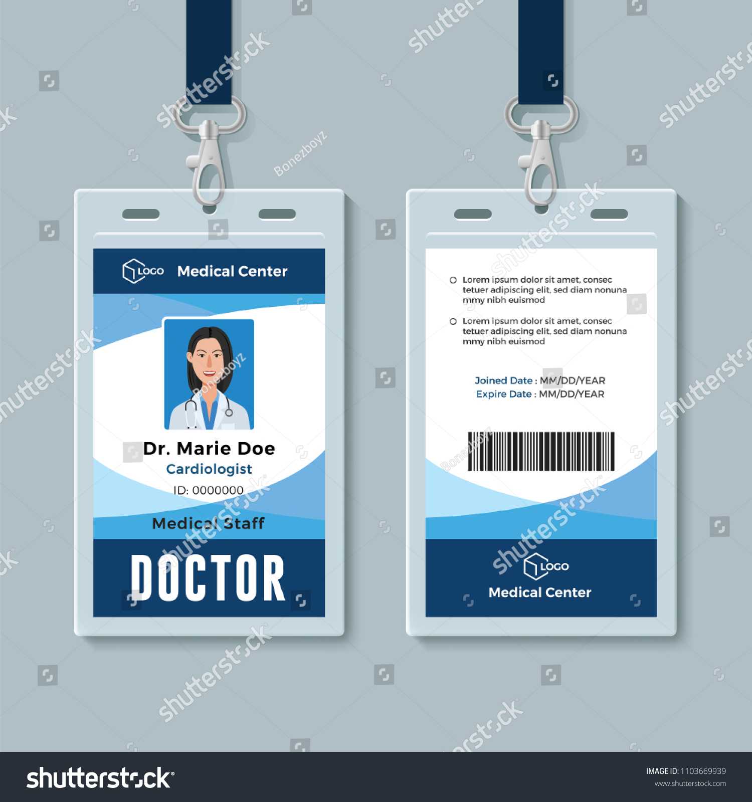 Стоковая Векторная Графика «Doctor Id Badge Medical Identity Intended For Doctor Id Card Template