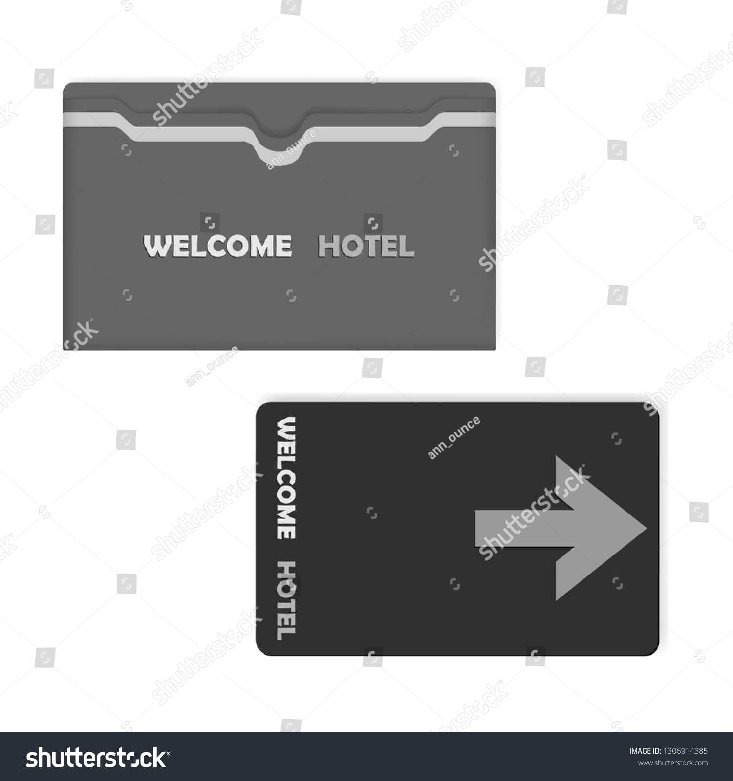 Стоковая Векторная Графика «Hotel Key Card Keycard Sleeve Inside Hotel Key Card Template