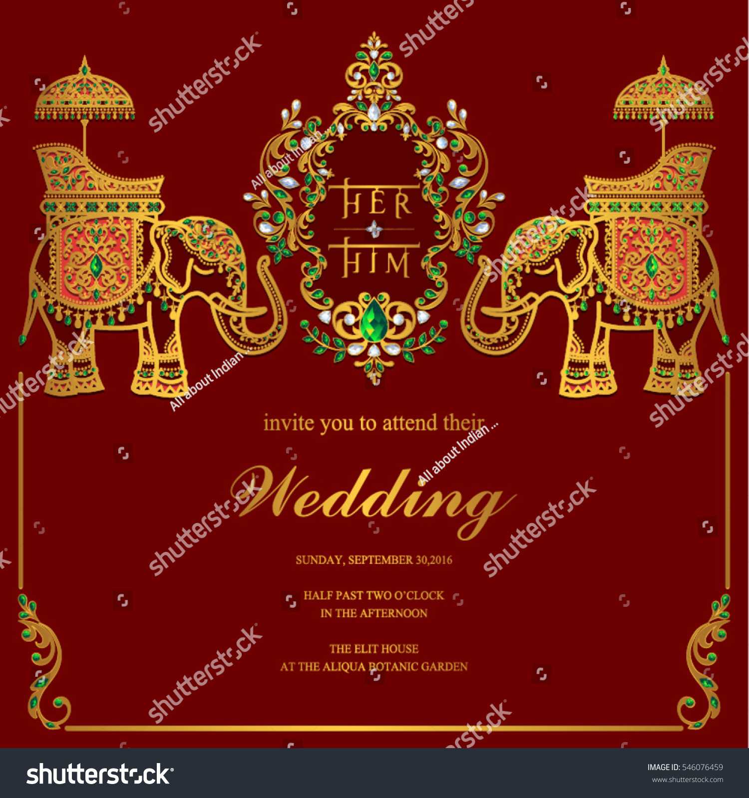 Стоковая Векторная Графика «Indian Wedding Invitation Card Throughout Indian Wedding Cards Design Templates