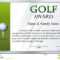 Шаблон Сертификата Для Награды Гольфа Иллюстрация Вектора For Golf Gift Certificate Template