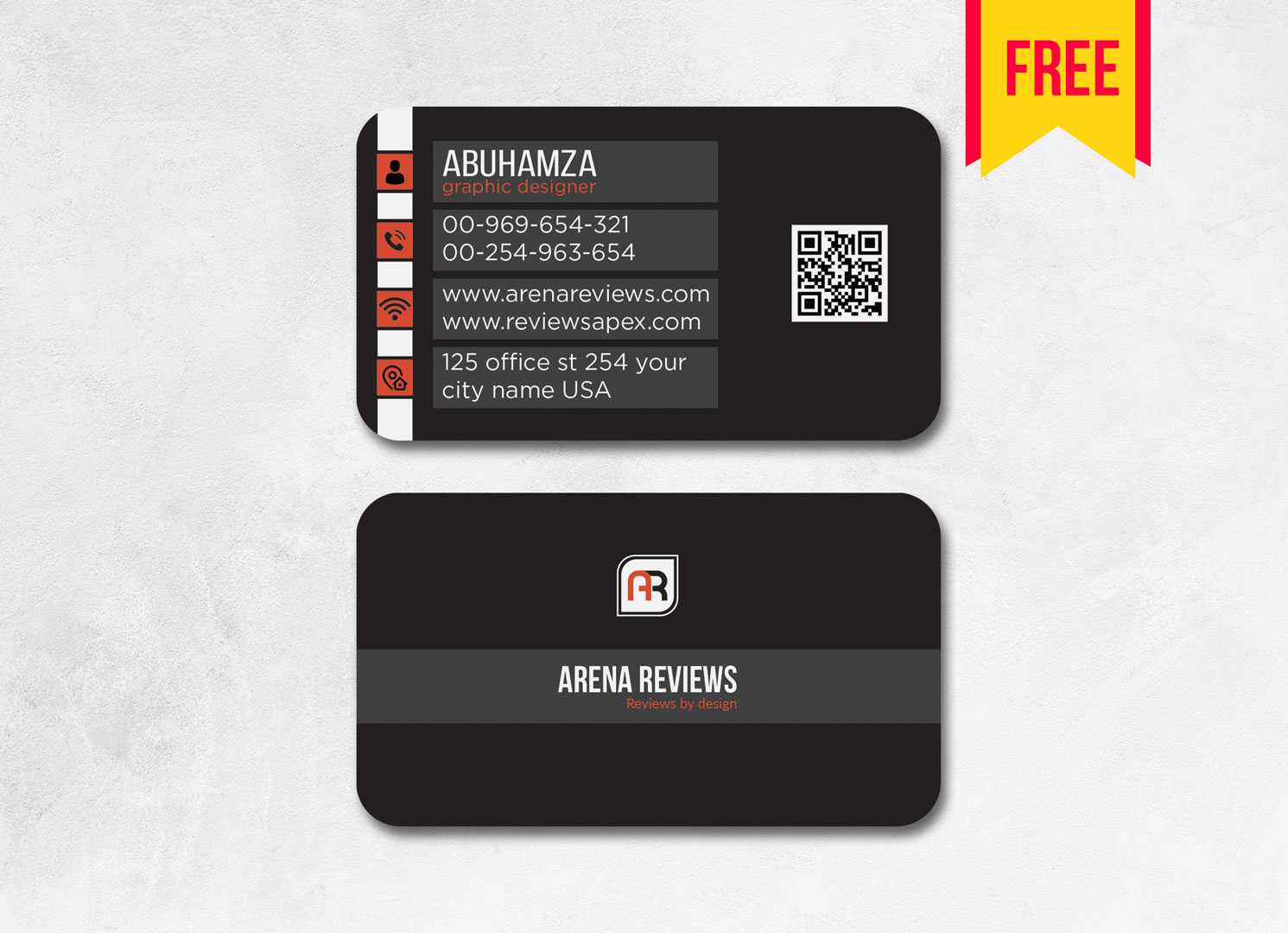 Dark Business Card Template Psd File | Free Download In Template Name Card Psd