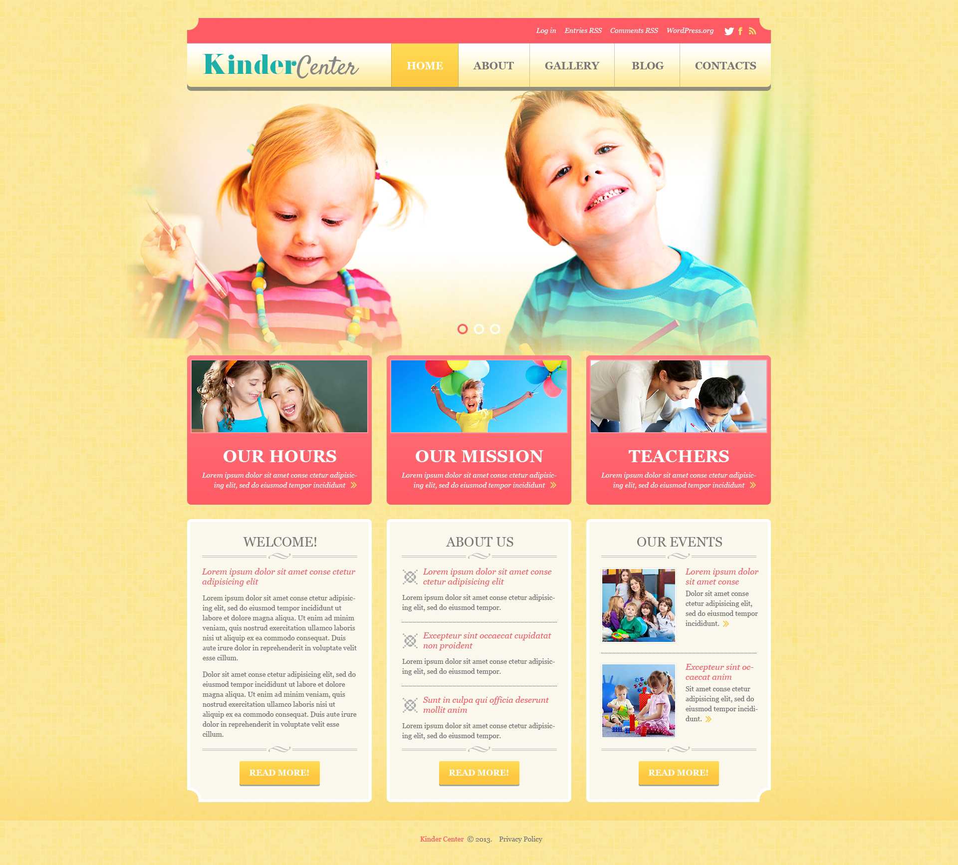 Day Care Responsive WordPress Theme With Regard To Daycare Brochure Template