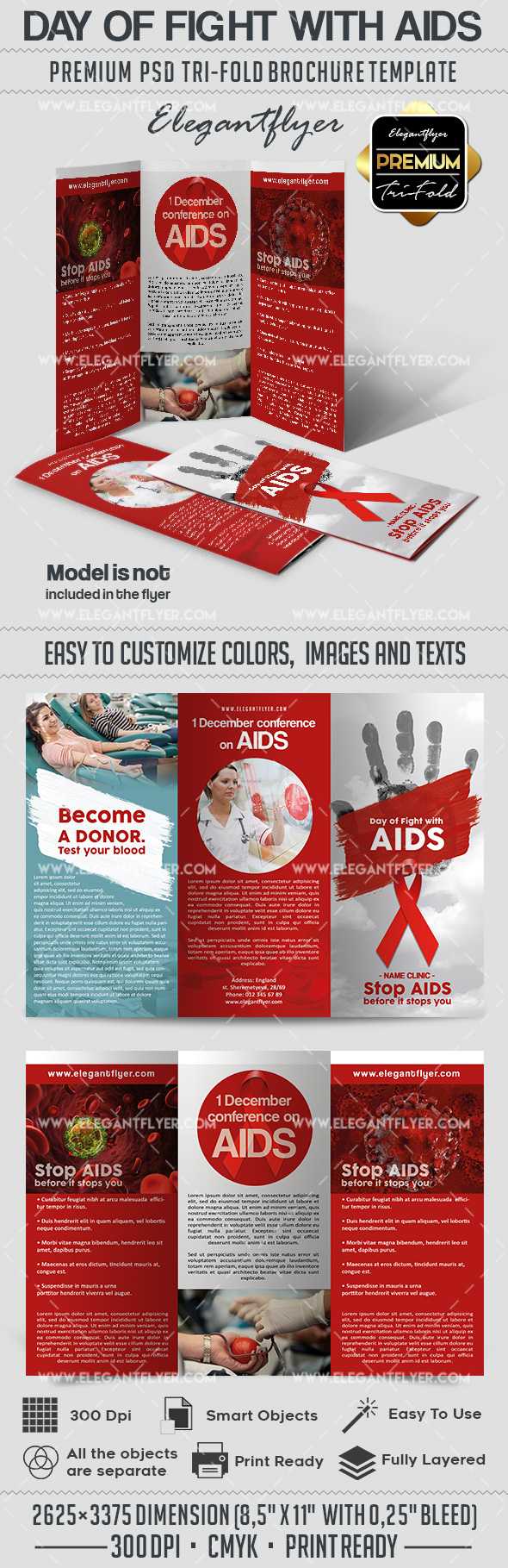 Day Of Fight With Aids Psd Brochure With Regard To Hiv Aids Brochure Templates