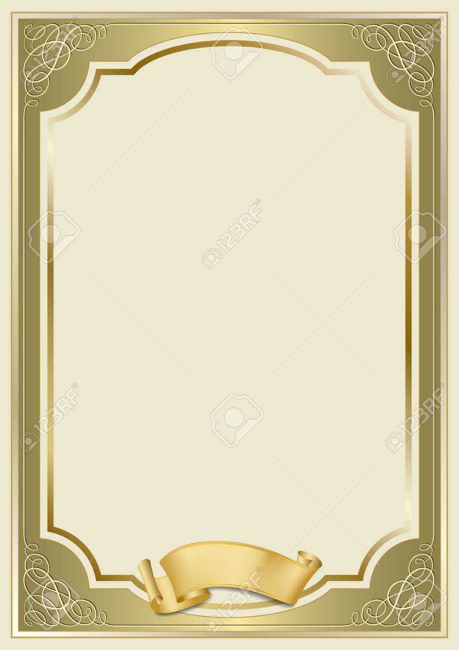 Decorative Rectangular Framework And A Scroll. Template For Diploma,.. Pertaining To Certificate Scroll Template