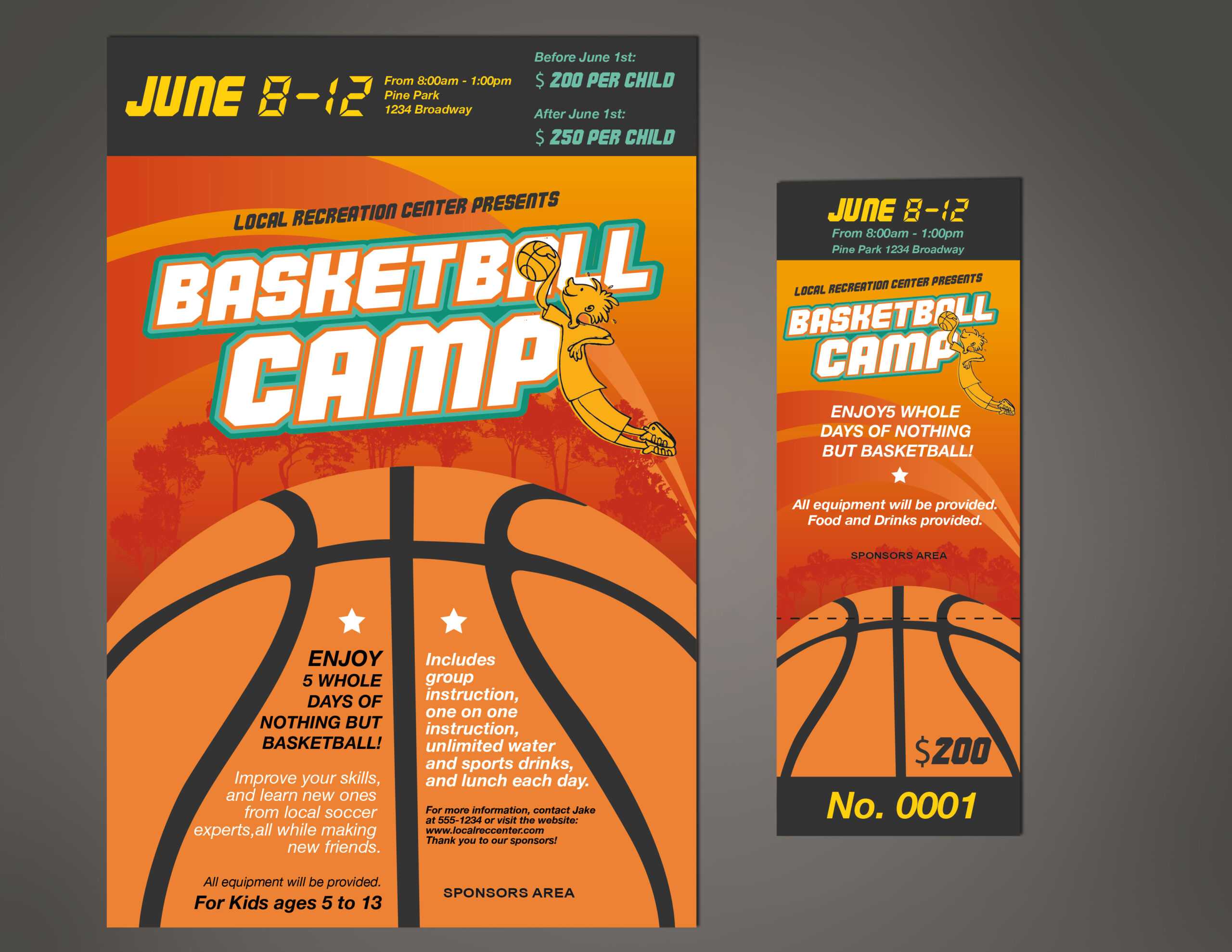 Designcontest – Basketball Camp Ticket & Poster Intended For Basketball Camp Brochure Template