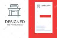 Desk, Student, Chair, School Grey Logo Design And Business for Student Business Card Template