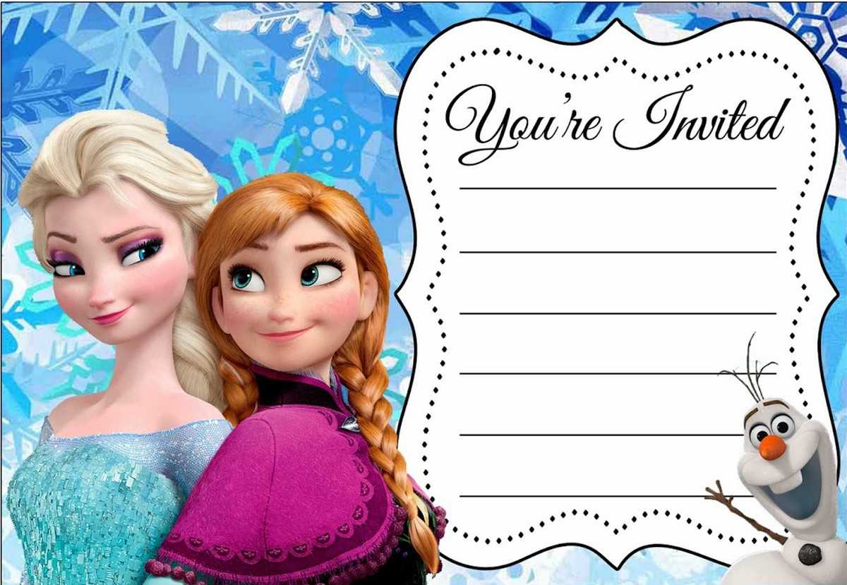 Disney Frozen Birthday Party Invitation Free Printable Throughout Frozen Birthday Card Template