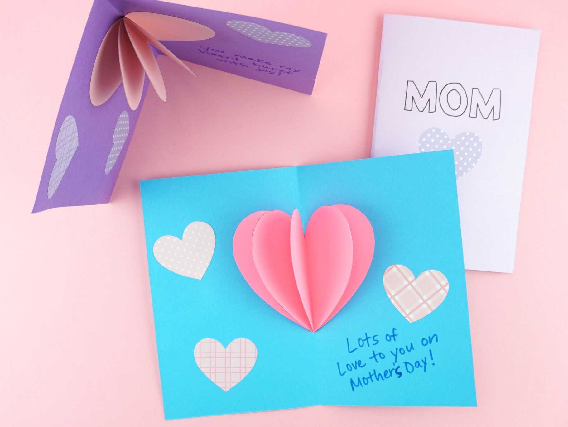 Diy Pop Up Heart Mother's Day Card | Fun365 In Pop Out Heart Card Template