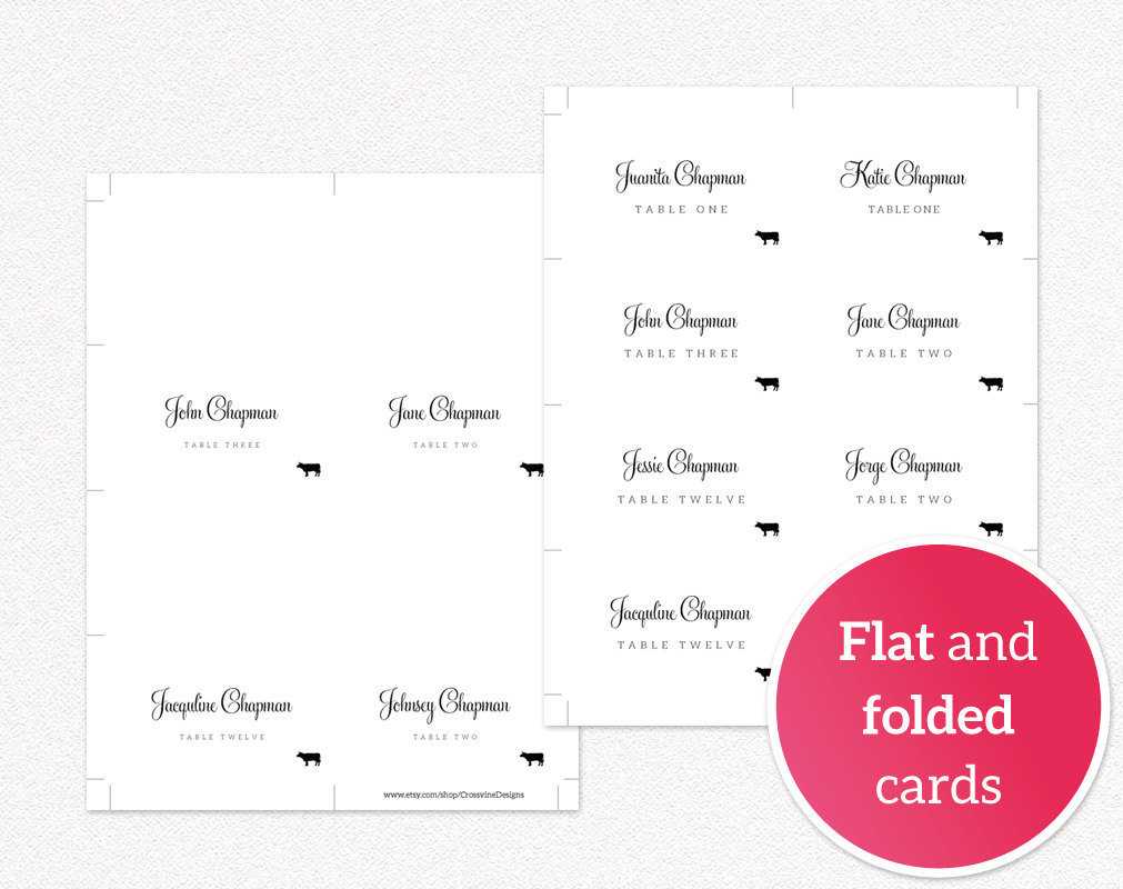 Diy Printable Place Cards · Wedding Templates And Printables Intended For Fold Over Place Card Template