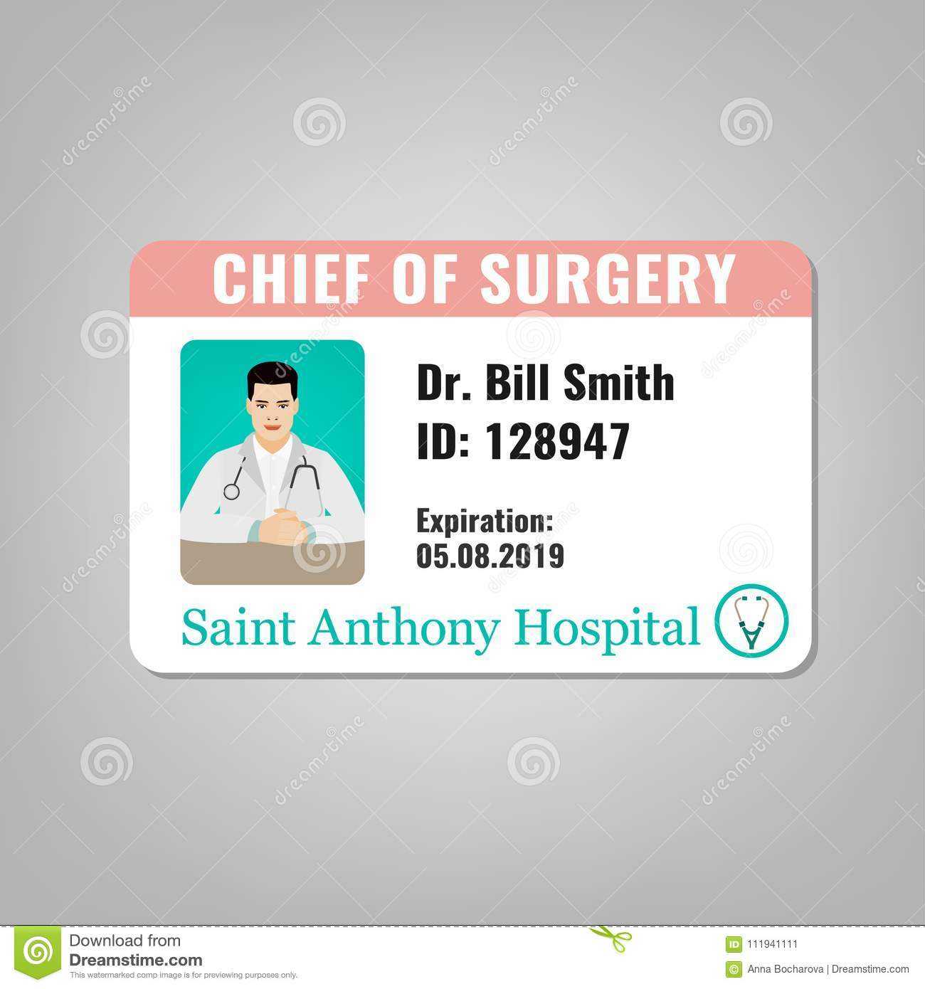 Doctor Id Card Stock Vector. Illustration Of Care, Icon With Regard To Doctor Id Card Template