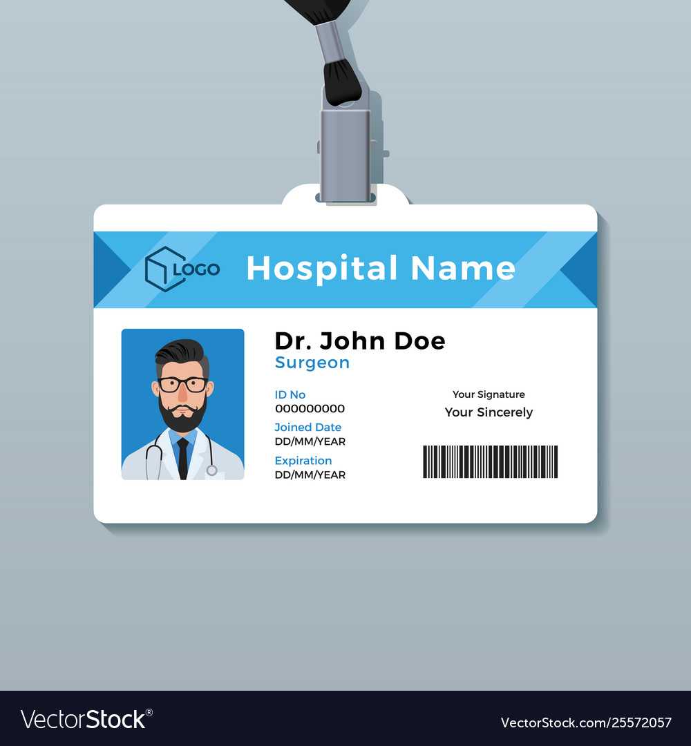 Doctor Id Card Template Medical Identity Badge Pertaining To Personal Identification Card Template