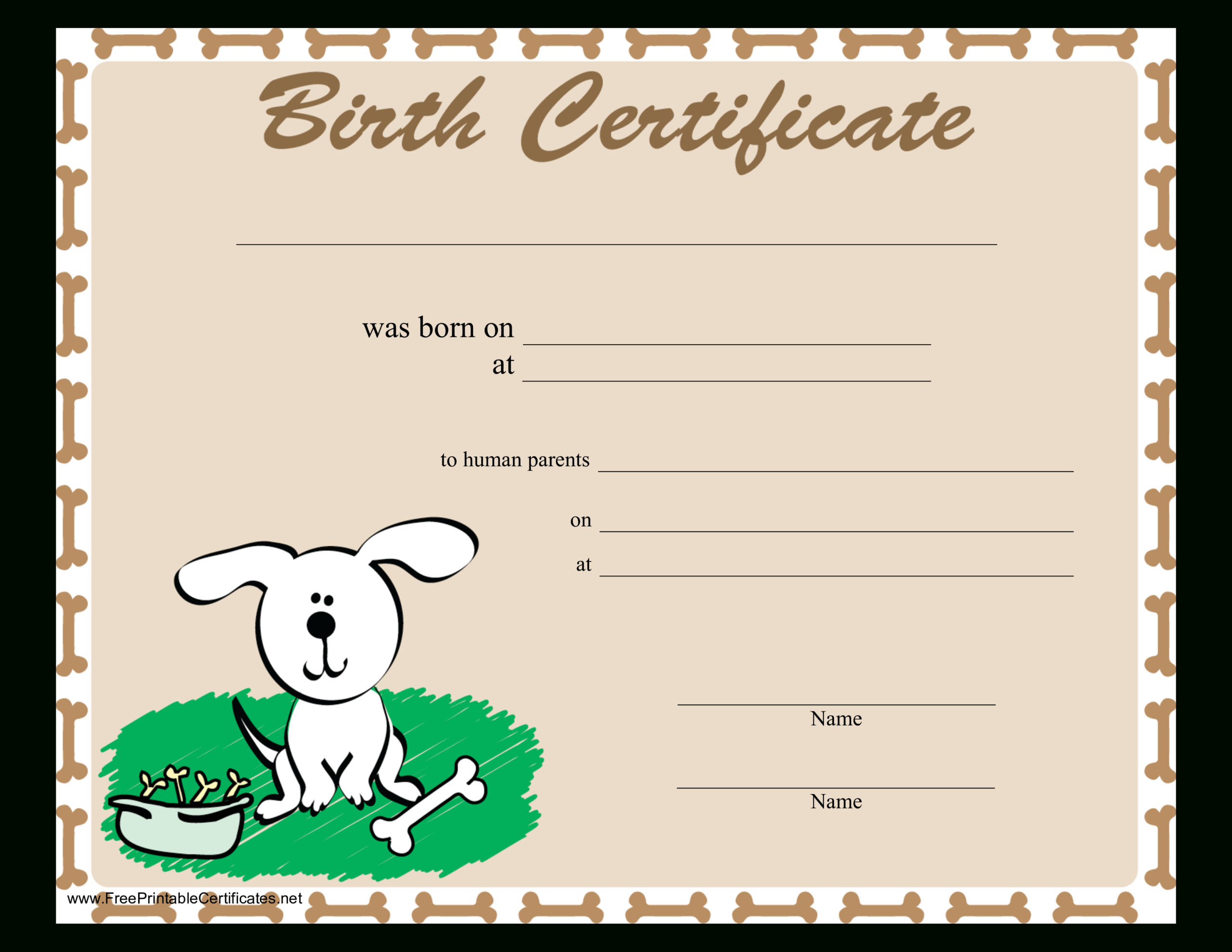 Dog Certificates – Calep.midnightpig.co With Halloween Certificate Template