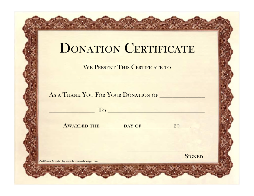 Donation Certificate Templates - Calep.midnightpig.co Throughout Donation Certificate Template