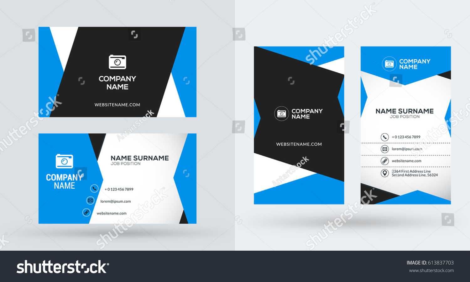 Doublesided Creative Business Card Template Portrait Pertaining To Portrait Id Card Template