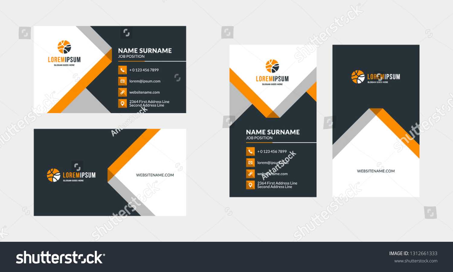 Doublesided Creative Business Card Template Portrait Stock Within Landscaping Business Card Template