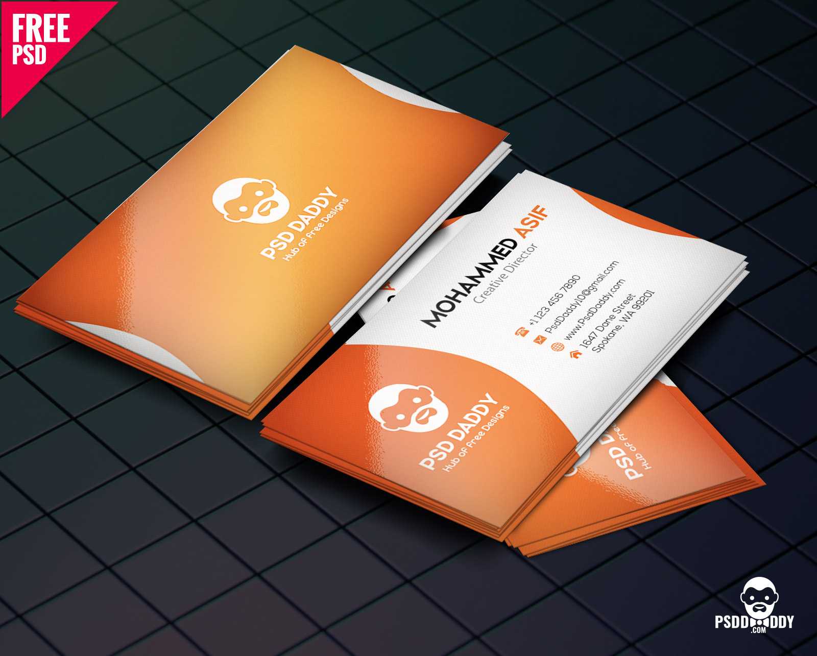 Download] Business Card Design Psd Free | Psddaddy Intended For Download Visiting Card Templates