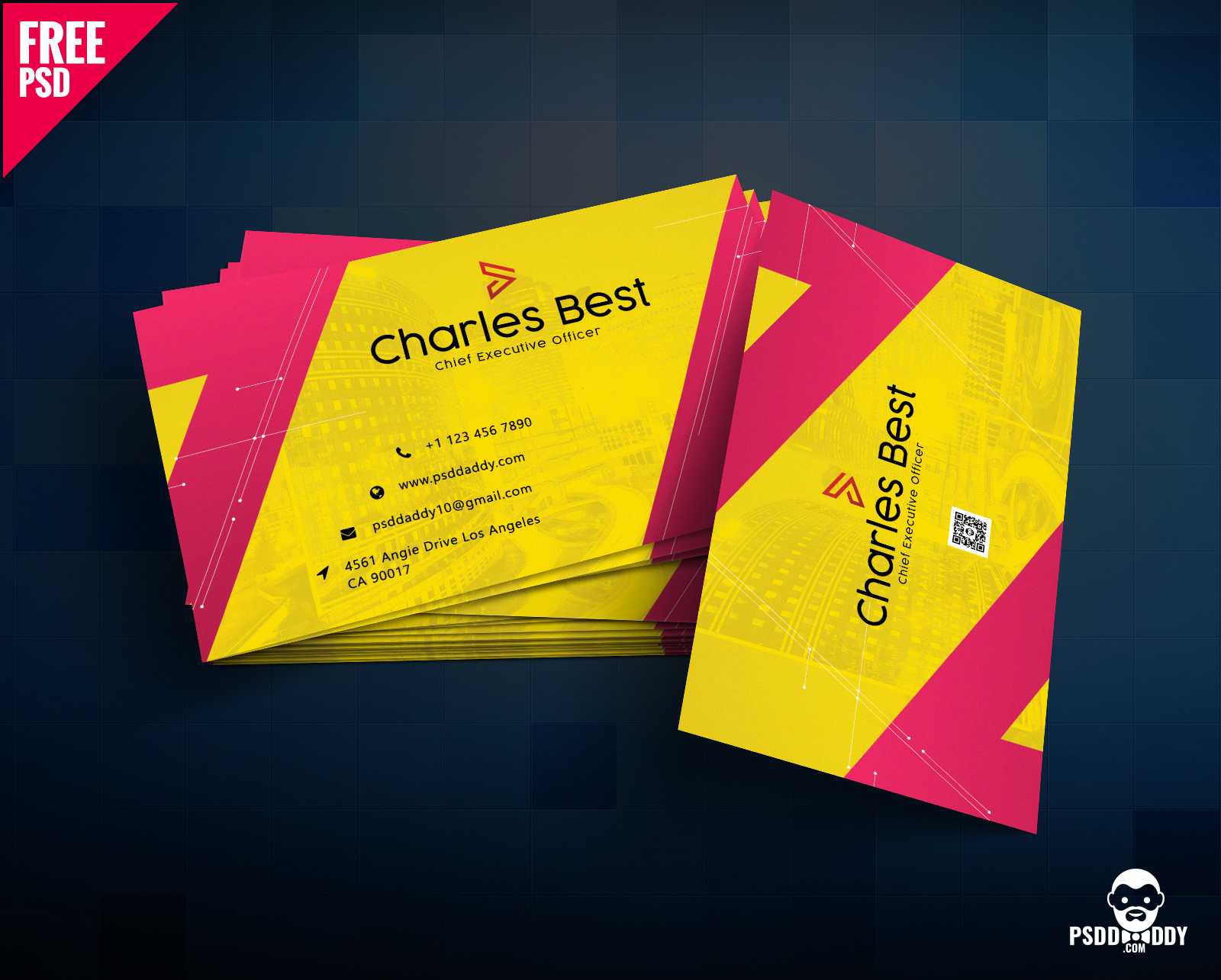 Download] Creative Business Card Free Psd | Psddaddy For Template Name Card Psd