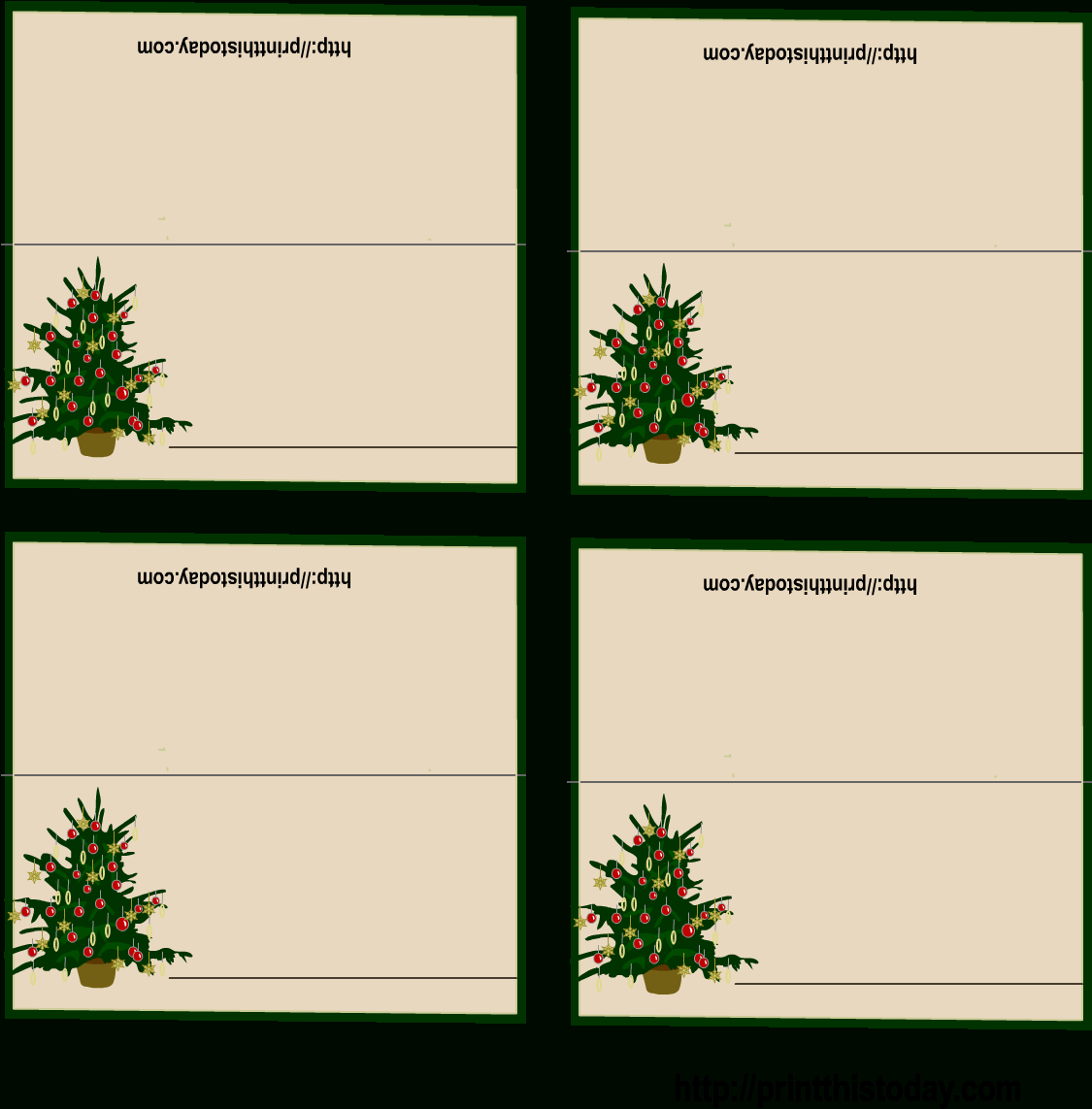 Download Free Printable Christmas Place Cards Regarding In Free Place Card Templates Download
