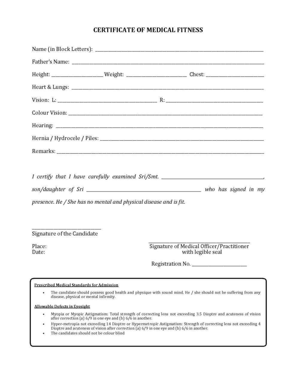 Download Medical Certificate Form – Calep.midnightpig.co Intended For Fit To Fly Certificate Template