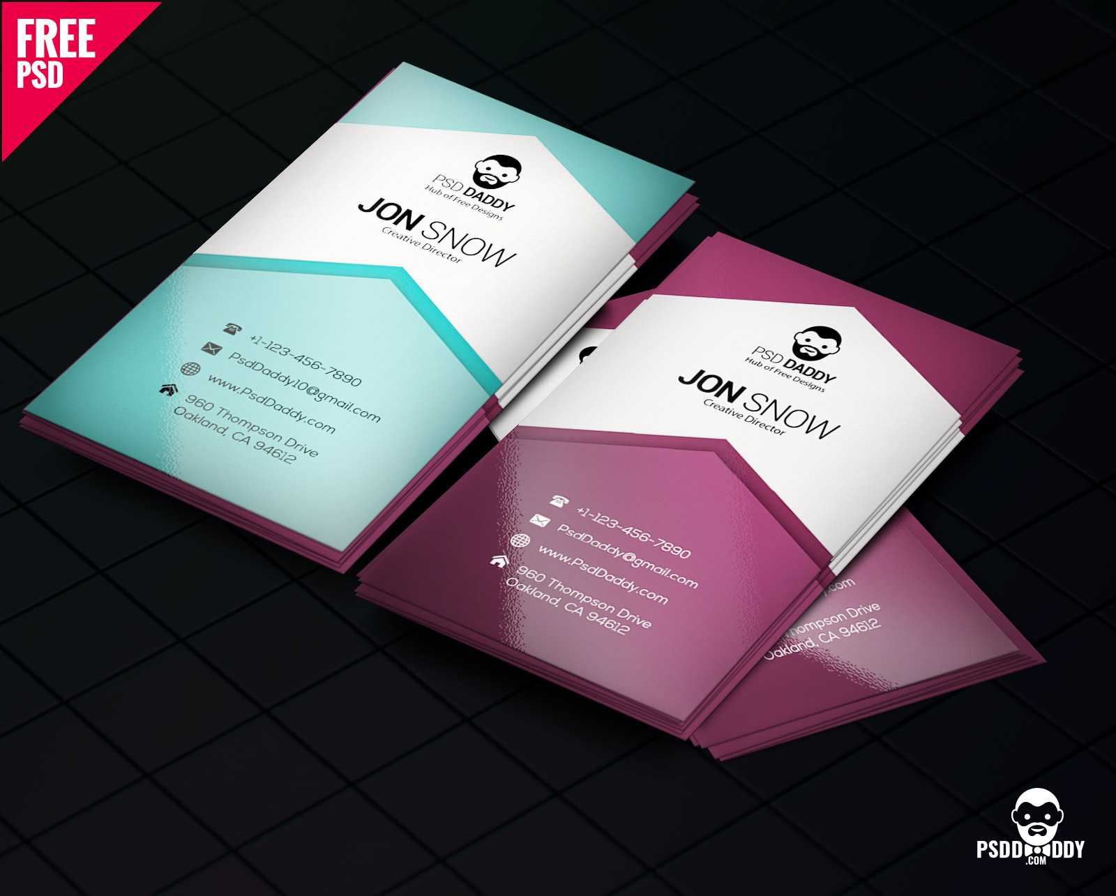 Download]Creative Business Card Psd Free | Psddaddy For Visiting Card Psd Template Free Download