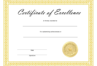 ❤️ Free Sample Certificate Of Excellence Templates❤️ in Free Certificate Of Excellence Template