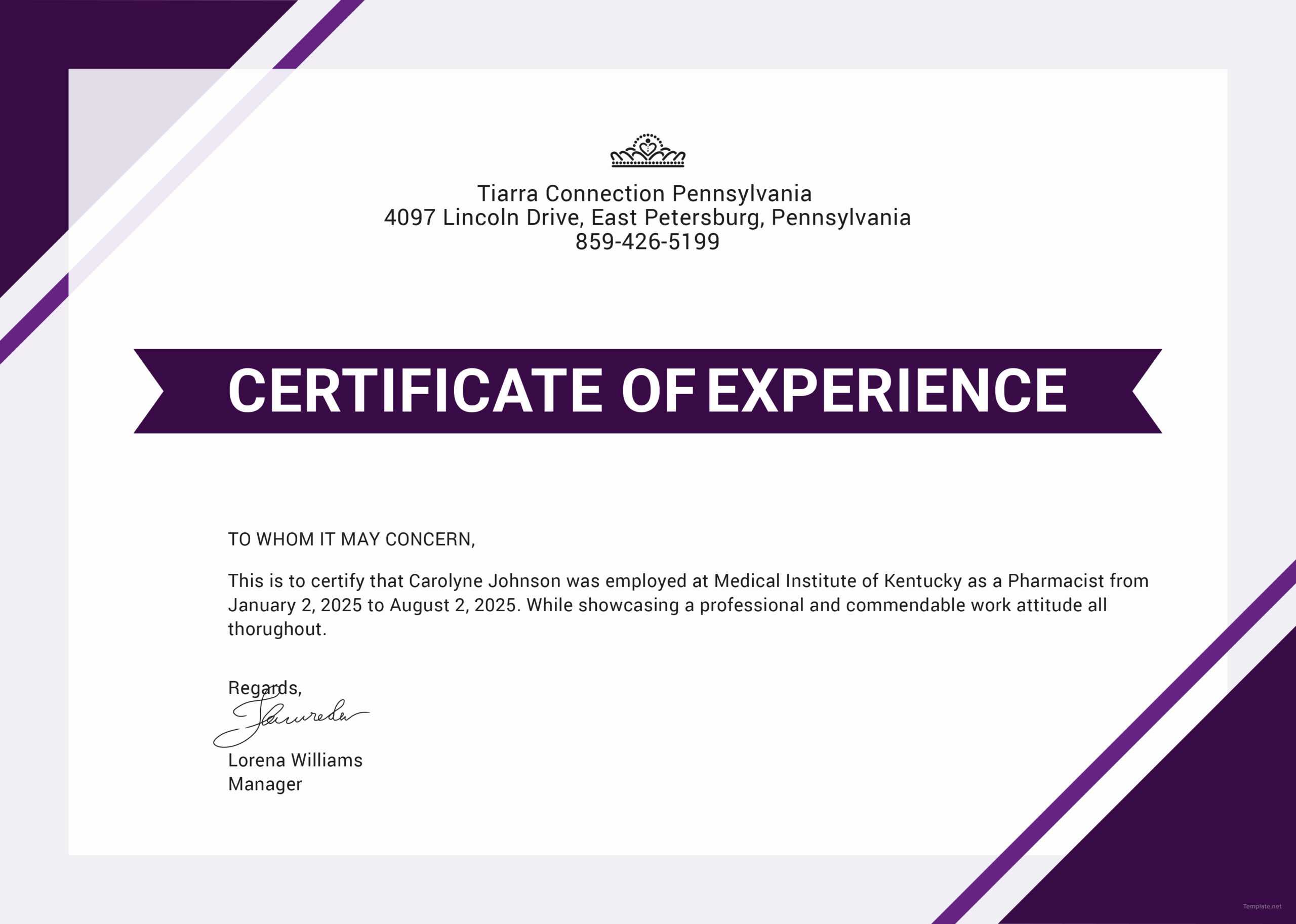 ❤️free Printable Certificate Of Experience Sample Template❤️ With Regard To Good Job Certificate Template