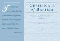 ❤️free Sample Certificate Of Baptism Form Template❤️ with Christian Baptism Certificate Template