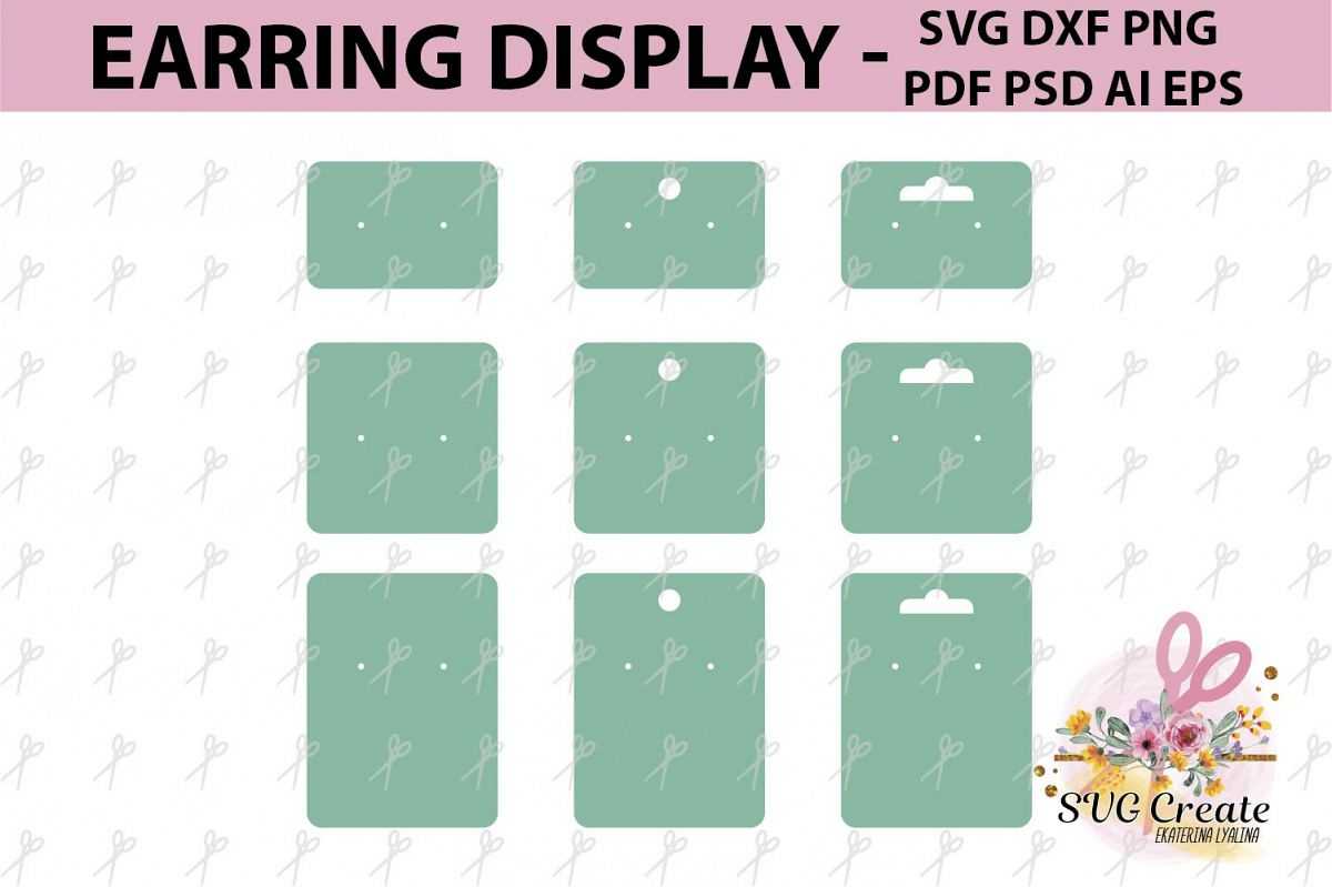Earring Cards Svg, Earring Display Svg, Earring Display Pdf With Regard To Free Svg Card Templates