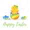 Easter Day Greeting Card Template With Cute Chick Hatched From.. pertaining to Easter Chick Card Template
