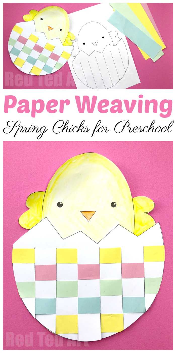 Easter Egg & Chick Paper Weaving – Red Ted Art For Easter Chick Card Template