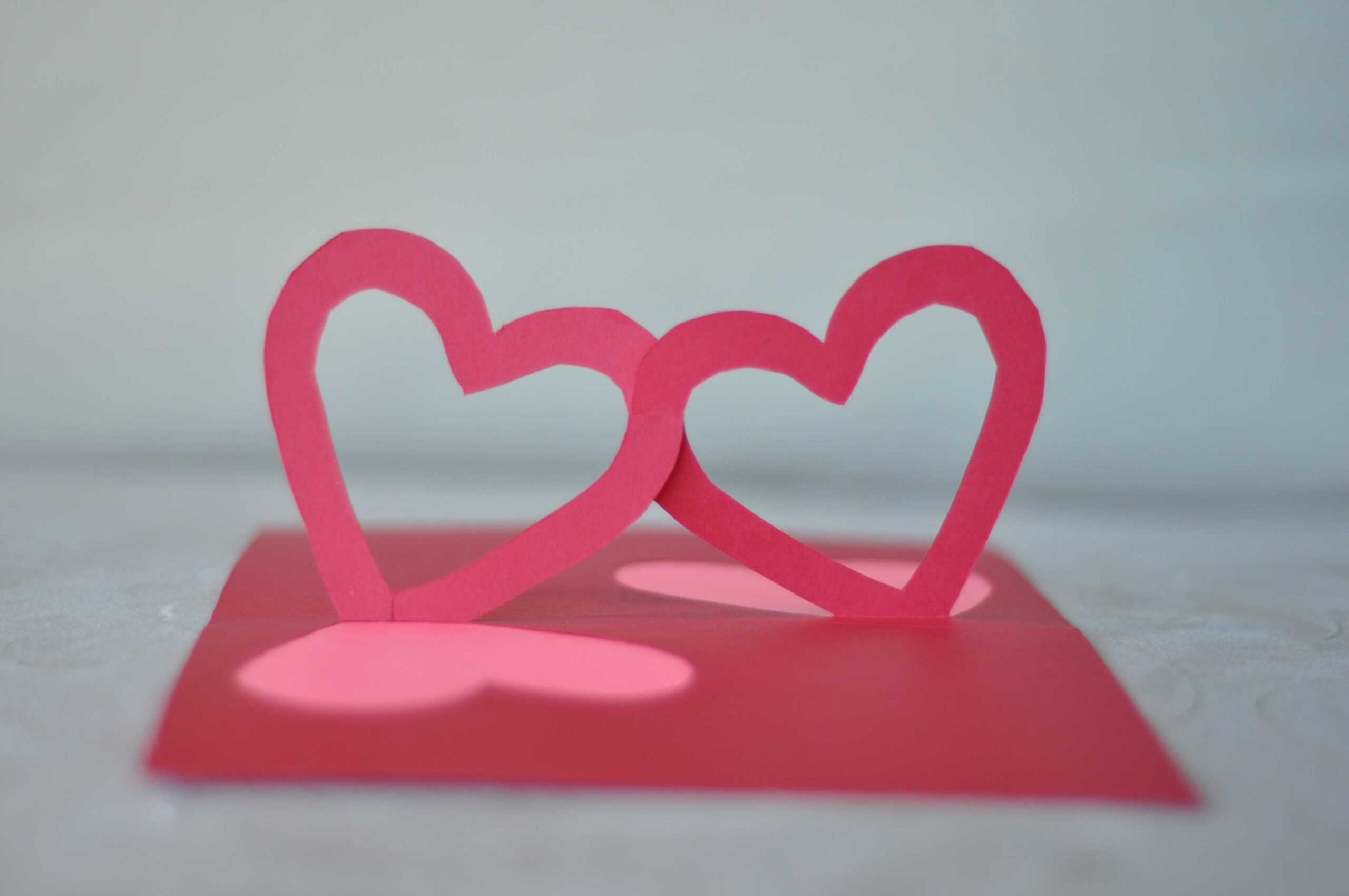 Easy Valentine's Day Pop Up Card: Linked Hearts Tutorial Within Pop Out Heart Card Template