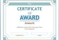 Editable Award Certificate Template In Word #1476 Throughout with Blank Award Certificate Templates Word