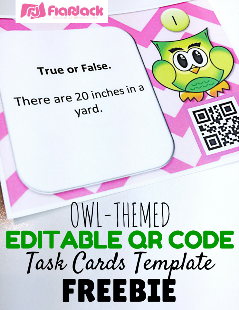 Editable Owl Themed Qr Code Task Card Templates – Classroom Regarding Task Cards Template