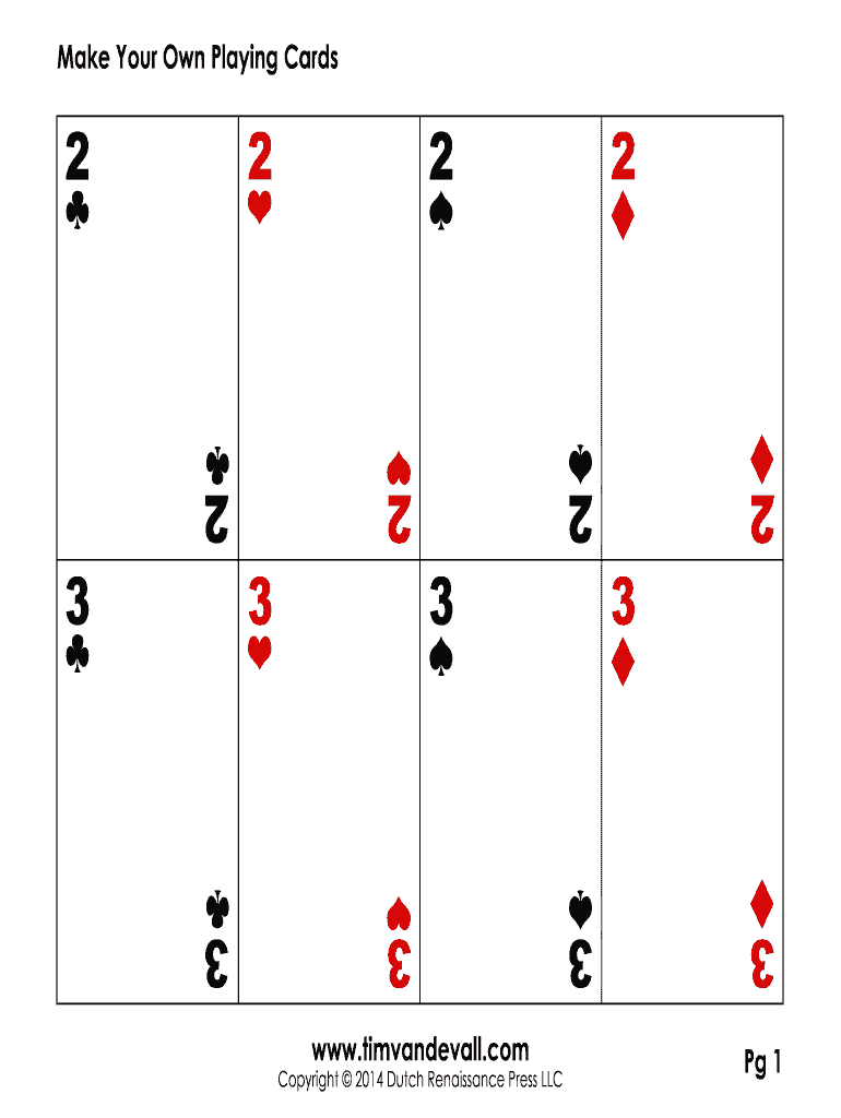 Editable Playing Card Template – Fill Online, Printable With Regard To Deck Of Cards Template