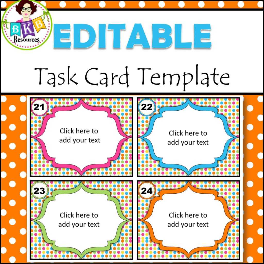 Editable Task Card Templates – Bkb Resources Regarding Task Card Template