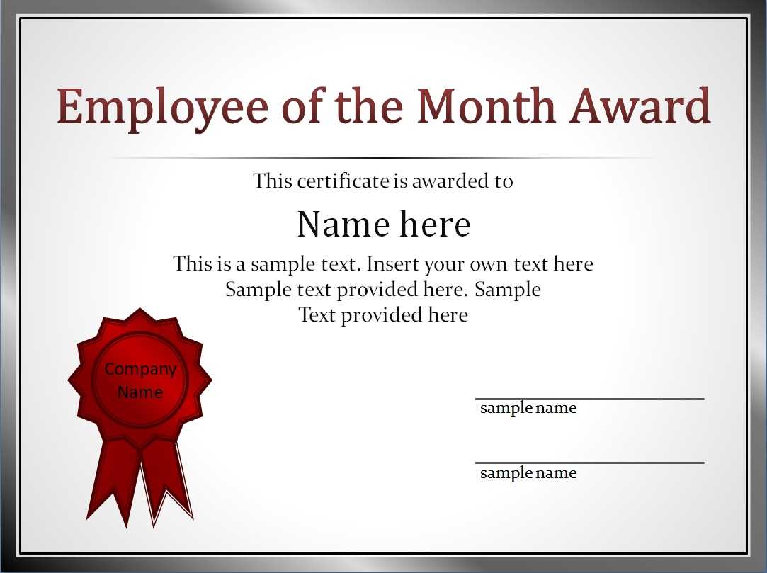 Effective Employee Award Certificate Template With Red Color Intended For Manager Of The Month Certificate Template