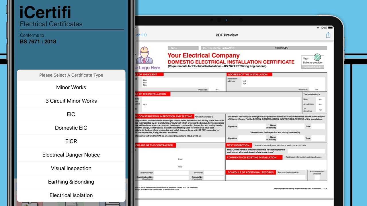 Electrical Certificate Apps And Software – Works Offline For Electrical Isolation Certificate Template