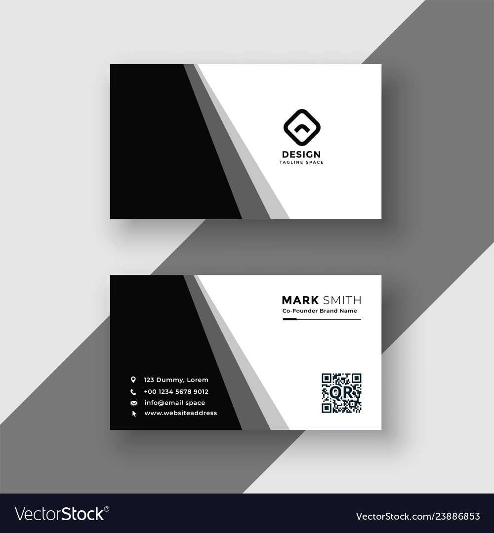 Elegant Black And White Business Card Template With Visiting Card Illustrator Templates Download