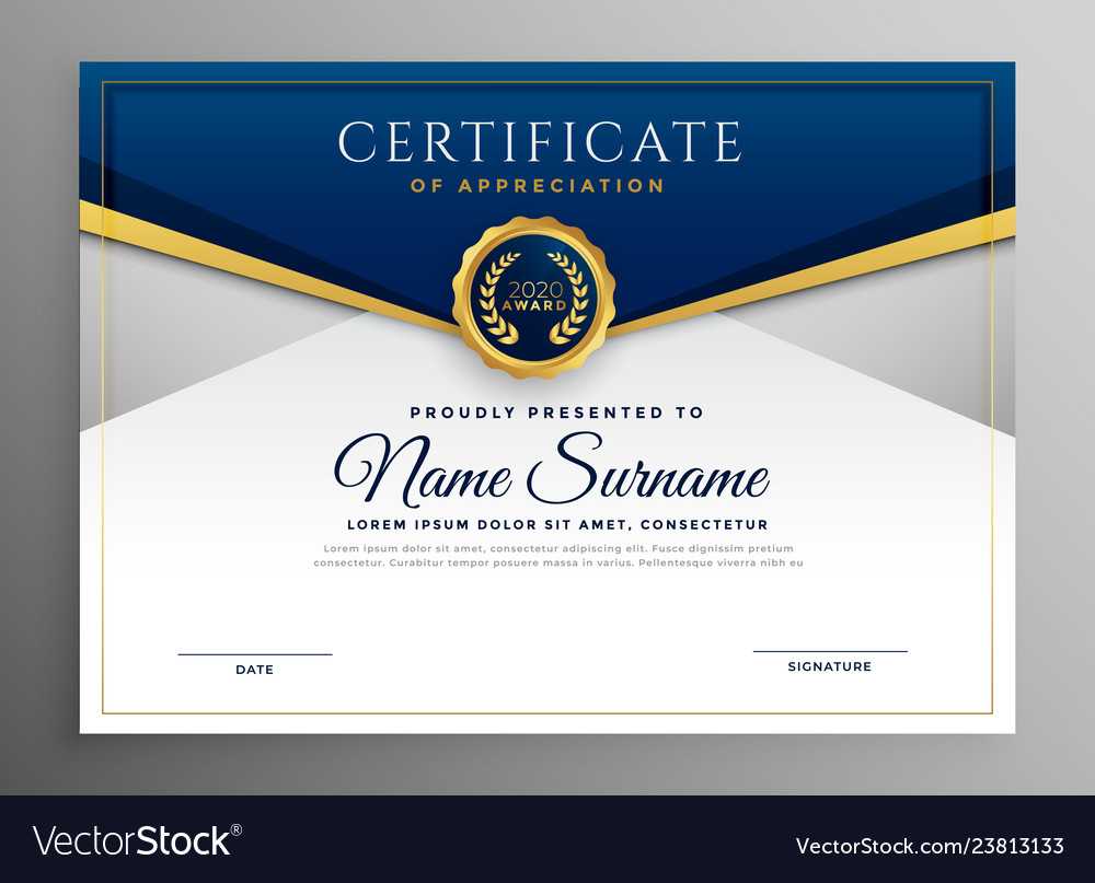 Elegant Blue And Gold Diploma Certificate Template With Regard To Elegant Certificate Templates Free