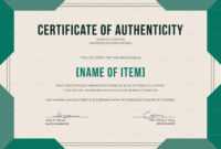 Elegant Certificate Of Authenticity Template pertaining to Certificate Of Authenticity Template