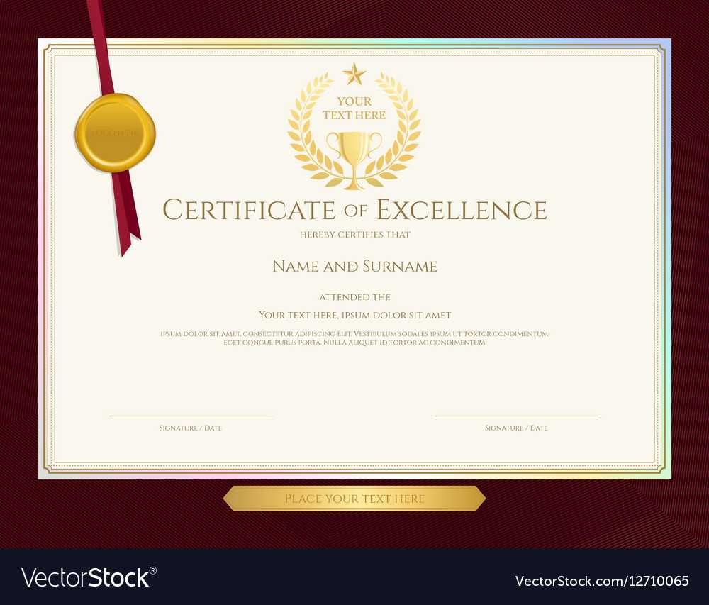 Elegant Certificate Template For Excellence Inside Elegant Certificate Templates Free
