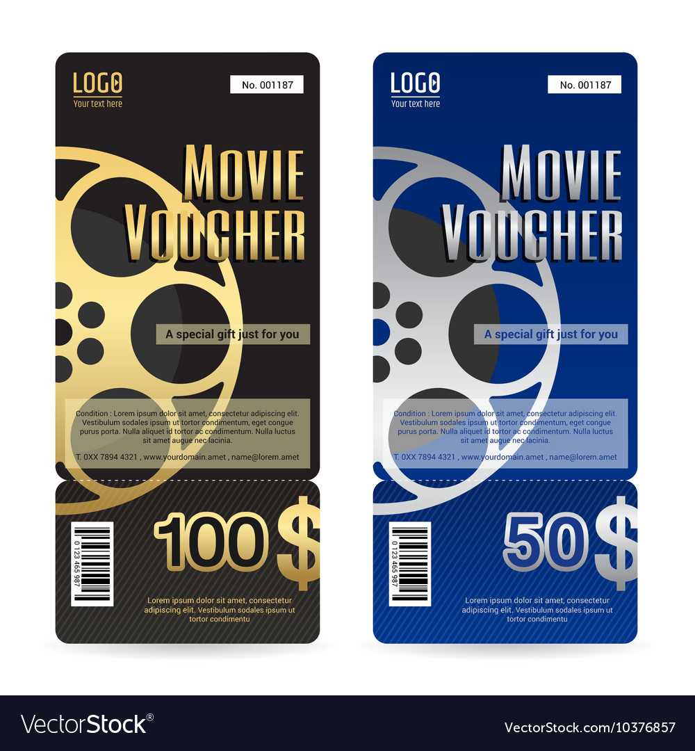 Elegant Movie Gift Voucher Or Gift Card Template Pertaining To Movie Gift Certificate Template