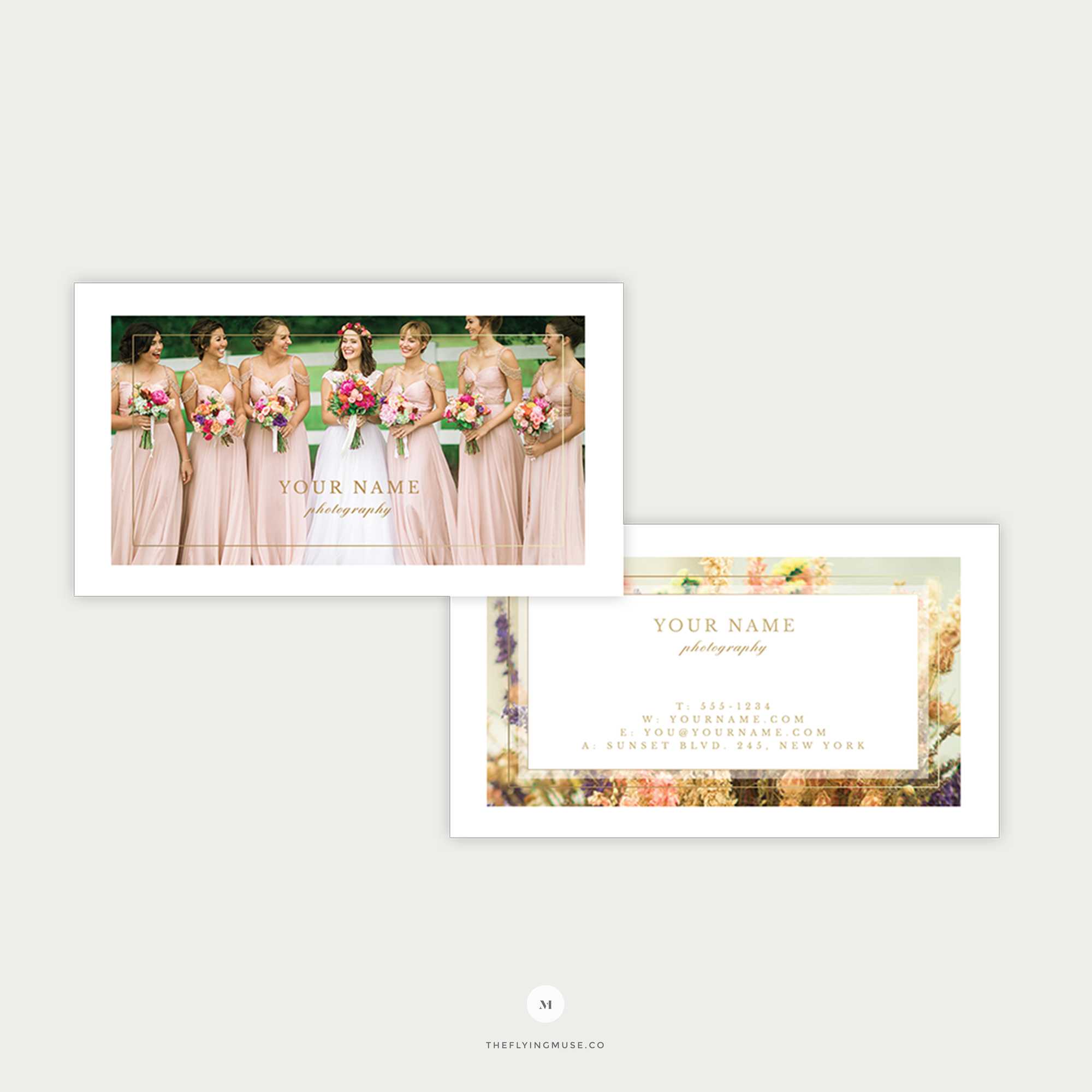 Elegant Wedding Photography Business Card Template | The Flying Muse Within Photography Referral Card Templates