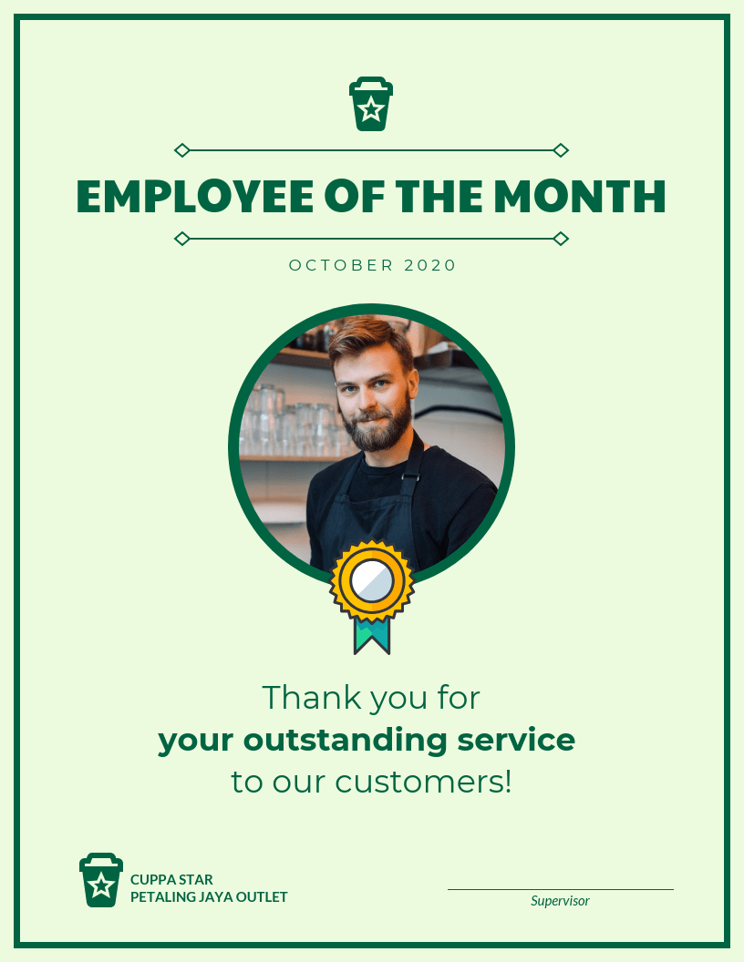 Employee Of The Month Certificate Template Inside Certificate For Years Of Service Template