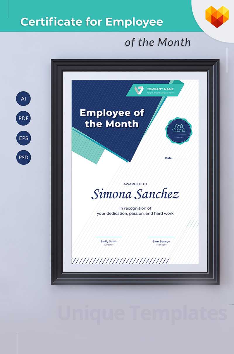 Employee Of The Month Certificate Template Pertaining To Employee Of The Month Certificate Template