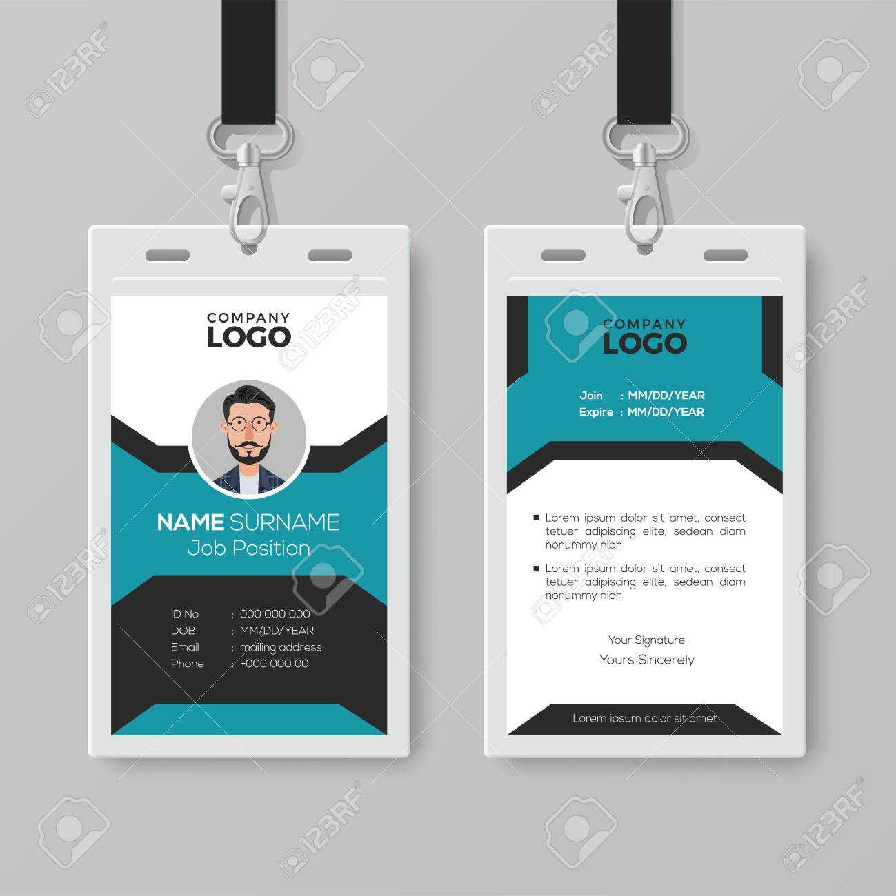 Employees Id Card Template – Falep.midnightpig.co Inside Portrait Id Card Template