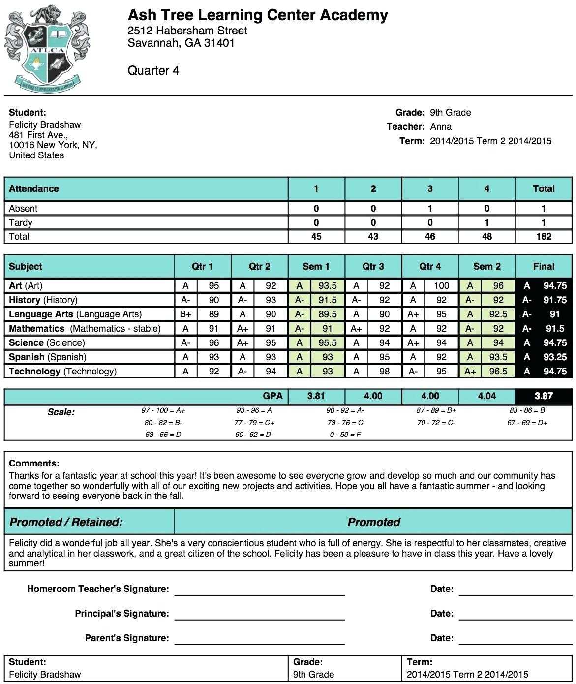 Excel Report Card Template – Harryatkins Within High School Student Report Card Template