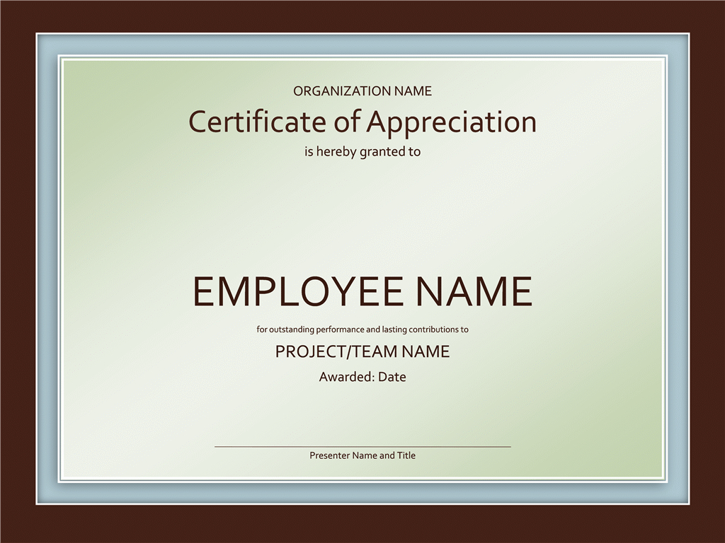 Excellent Employee Certificate Of Appreciation Template Pertaining To Employee Recognition Certificates Templates Free